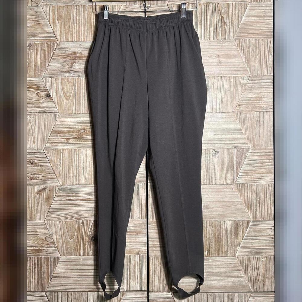L.L. Bean Vintage Womens Brown Stirrup Leggings Size P4 Retro 80s